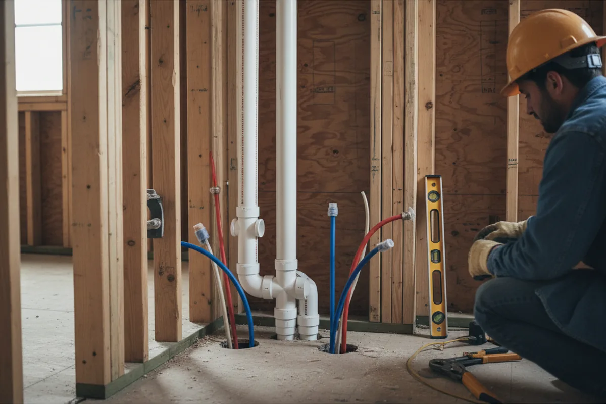 Drain and supply rough-in during Drain Cleaning in Tahoe Vista