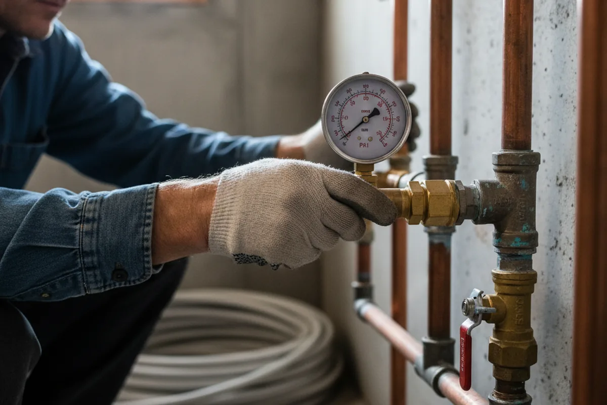 Pressure testing a repaired line during Water Line Repair in Tahoe Vista